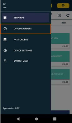 Offline orders